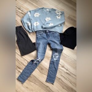 4 pieces!! Spring Transition outfit!! 👖🌸